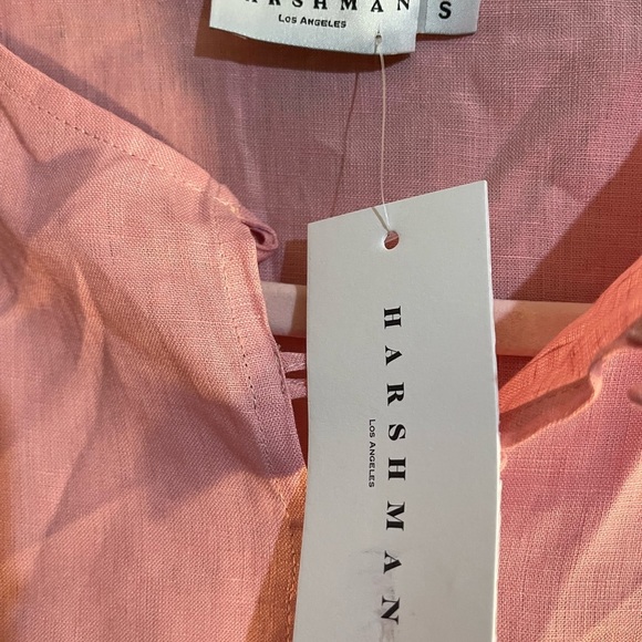 Harshman Anthropologie Brand DREW POPOVER Soft Pink LINEN Blouse size small - Picture 4 of 12